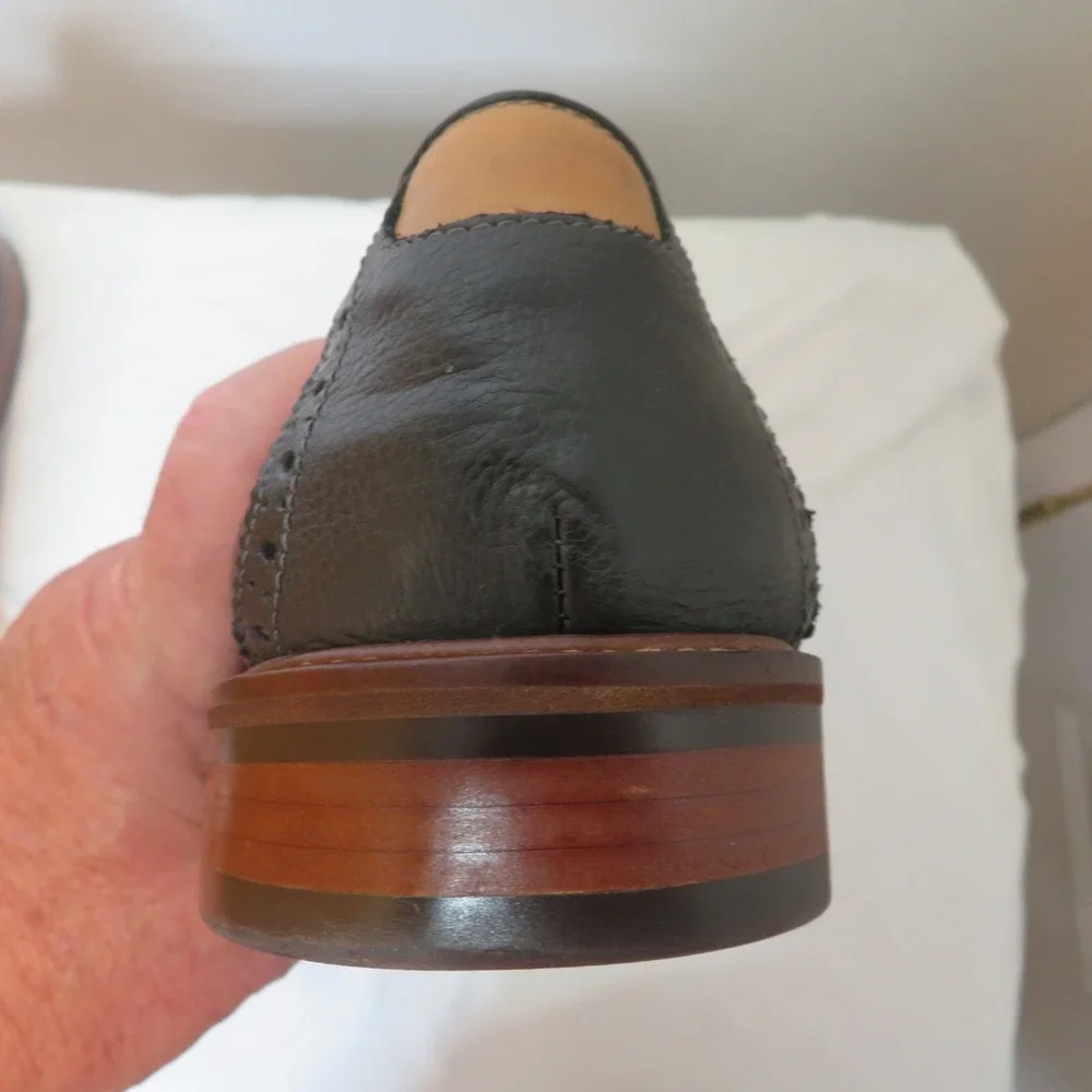 Johnston & Murphy Mens Black Leather J&M Flex Split Toe Derby Shoes 20-6931 12D